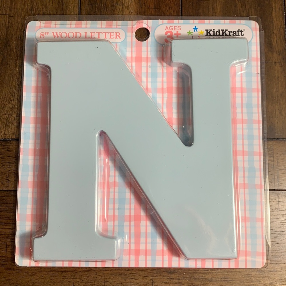 KidKraft 8” Wooden Letter N Blue